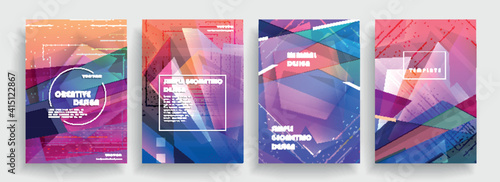 Artistic covers design. Creative colors backgrounds. Trendy futuristic design	 photo