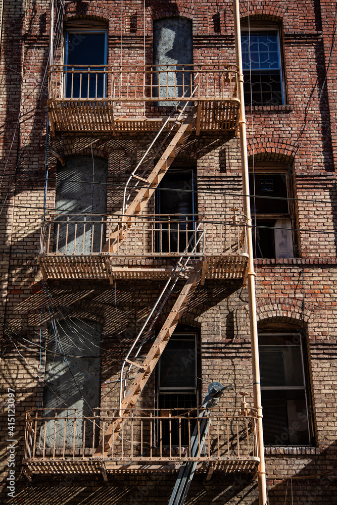 Urban windows and external fire escapes Urban windows and external fire escapes