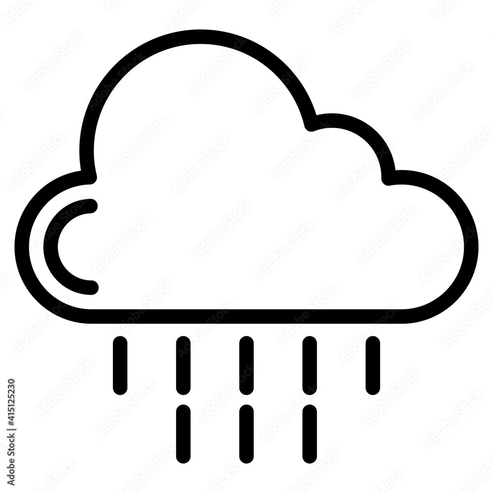 Icon of cloud with droplets, cloud raining icon Icon of cloud with droplets, cloud raining icon