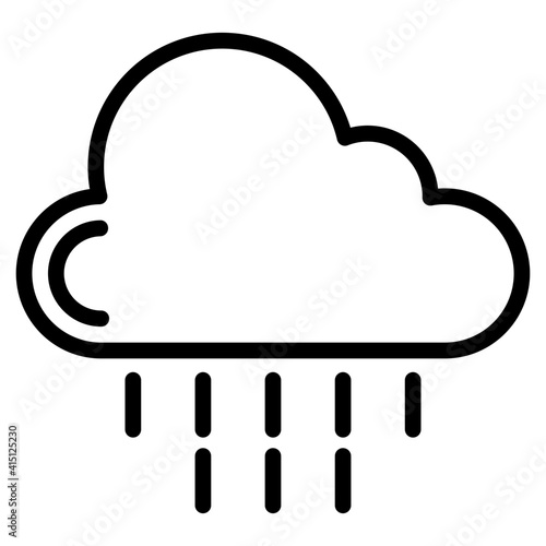 Icon of cloud with droplets, cloud raining icon