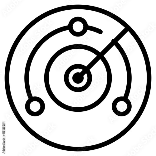 Radar modern style icon, detection system