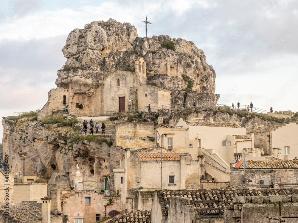 The Roman Catholic church of Santa Maria de Idris, cut into the rock in Matera.