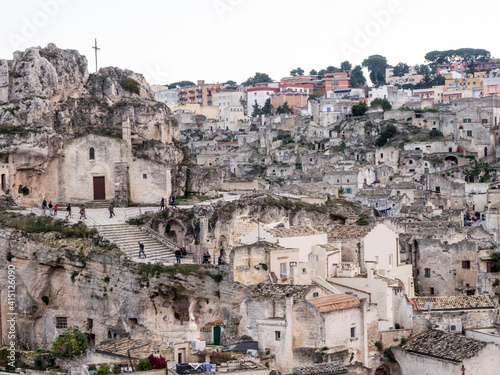 The Roman Catholic church of Santa Maria de Idris  cut into the rock in Matera.