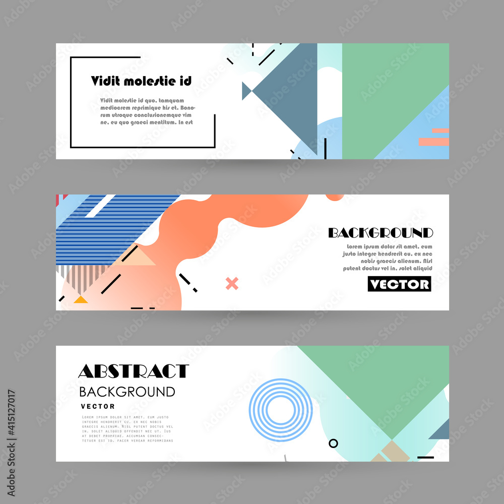 Vector horizontal banner template, abstract design	