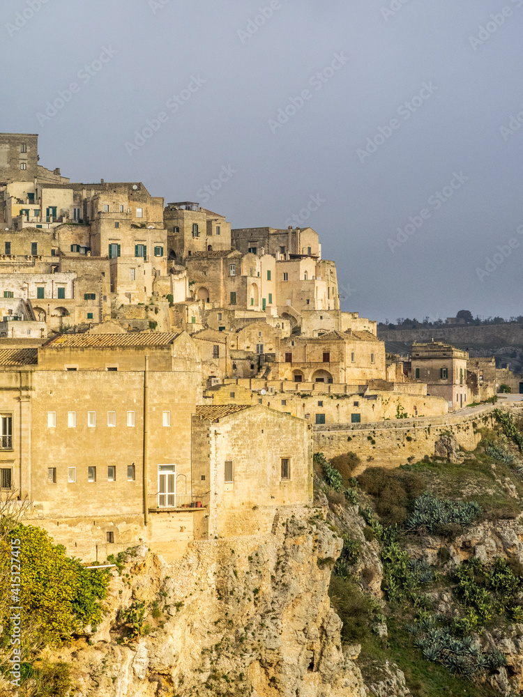 The cave dwelling town of Matera with its Sassi houses.