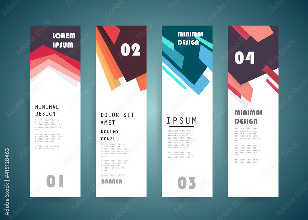 Vector vertical banner template, abstract design