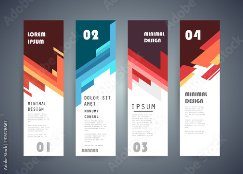 Vector vertical banner template, abstract design