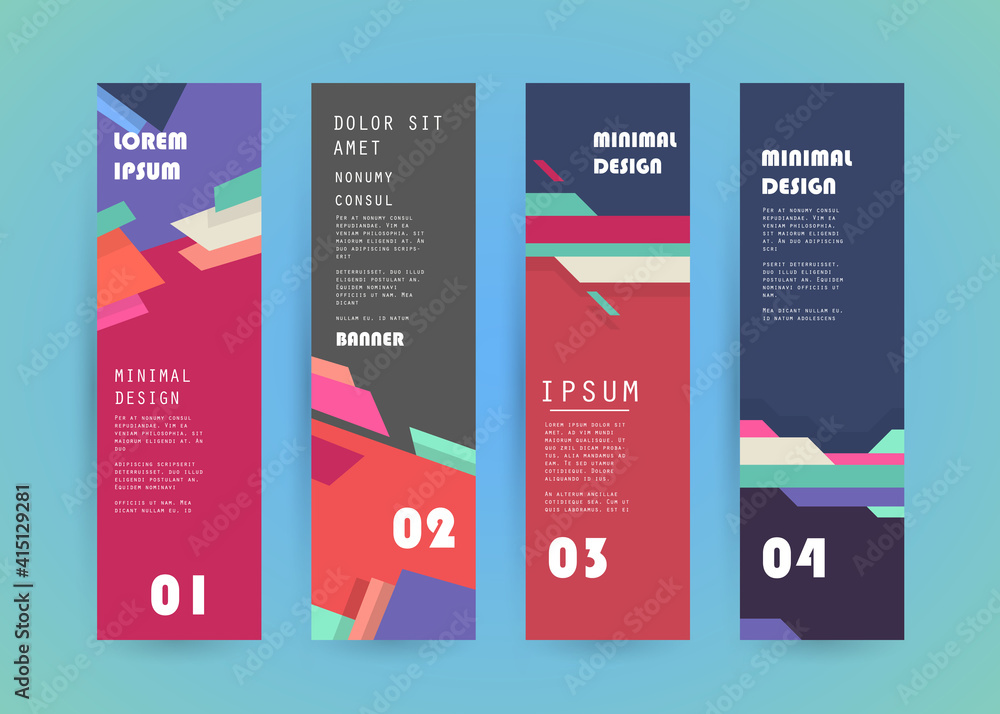 Vector vertical banner template, abstract design