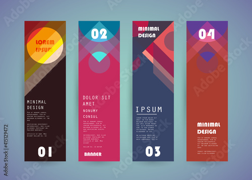 Vector vertical banner template, abstract design