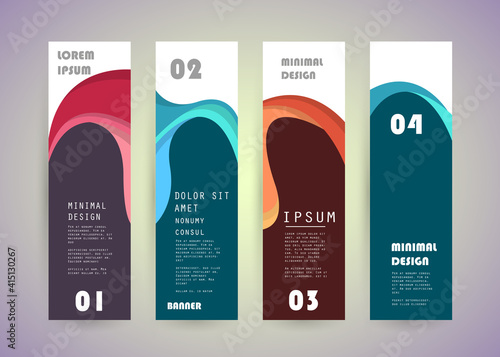 Vector vertical banner template, abstract design