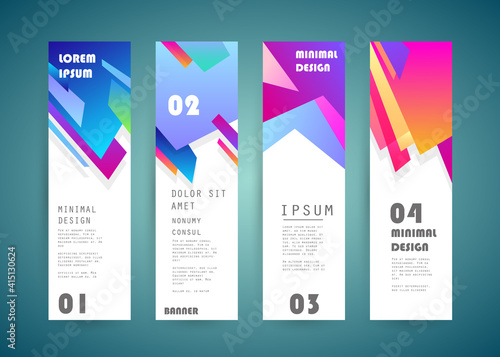 Vector vertical banner template, abstract design