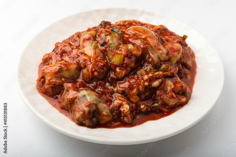 Oyster sauce on white background Oyster sauce on white background