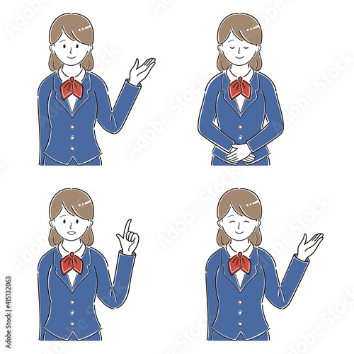 スーツを着た受付嬢のイラスト