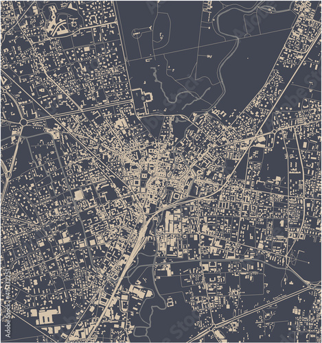 map of the city of Monza, Lombardy, Italy