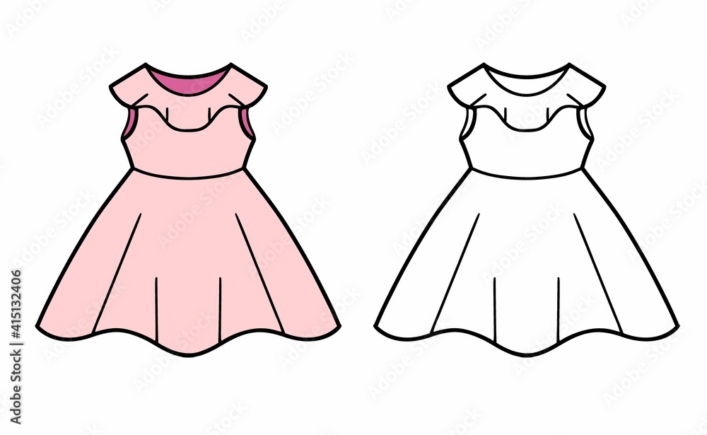 Outline, Simple Vector Baby Dress Icon Isolated On White Background. Eps  Royalty Free SVG, Cliparts, Vectors, and Stock Illustration. Image  185523718.