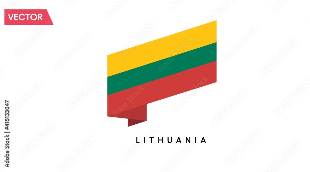 Fototapeta premium Lithuania Flag Icon. Vector isolated illustration of the flag of Lithuania