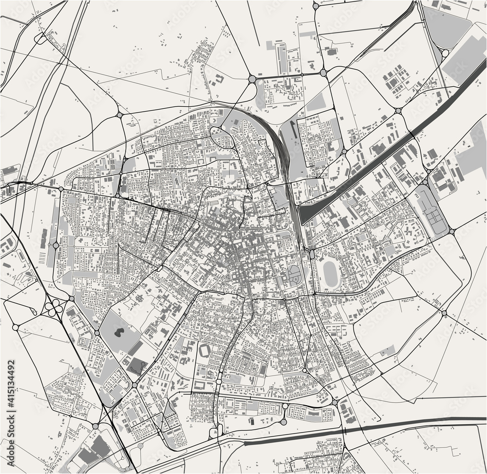 map of the city of Ravenna, Italy