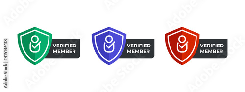 Verified member logo icon with transparent in modern design. Vector Illustration template.