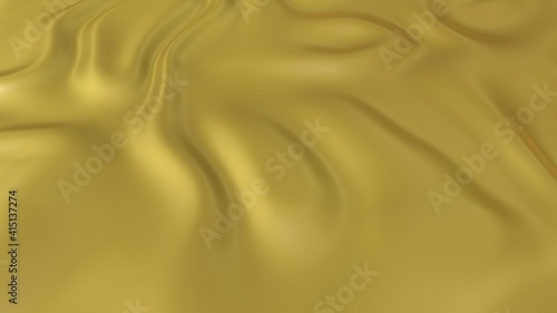 Golden 3D dynamic abstract liquid light and shadow artistic gradient wavy futuristic texture pattern background © 168 Studio