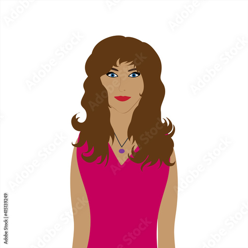 Vector illustration of woman. Symbol of beauty.