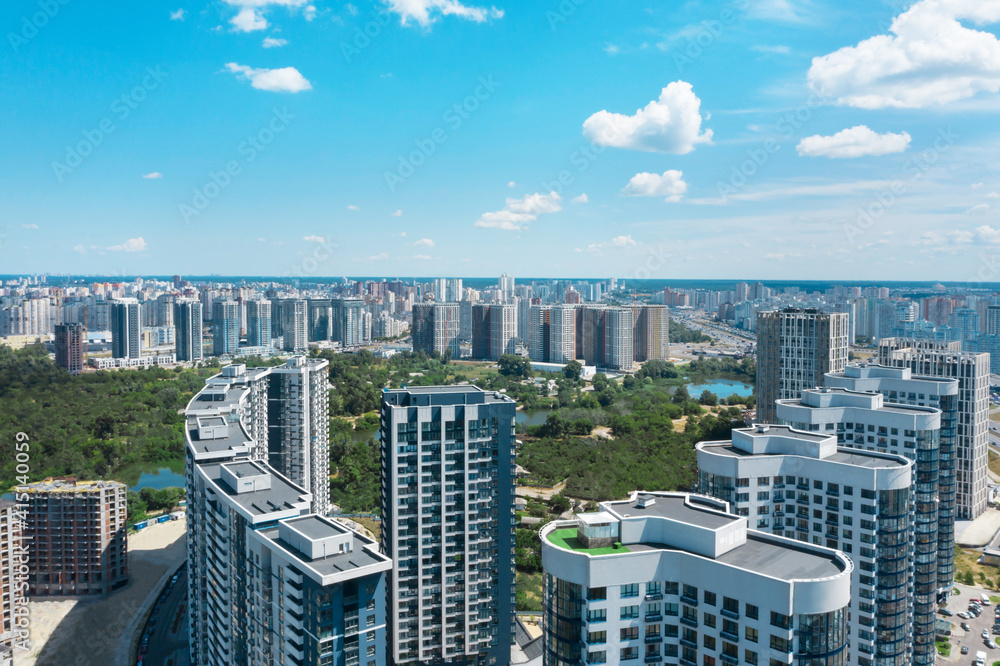 Naklejka premium Aerial view of modern buildings in city center
