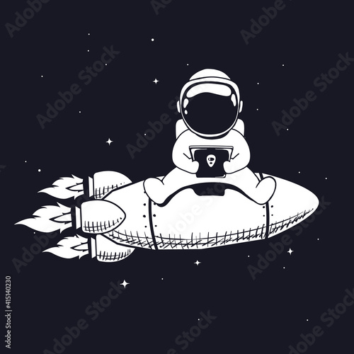 astronaut and smartphone