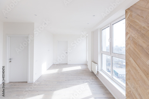 interior photo  apartment after new renovation without furniture in loft style