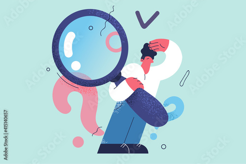Investigation, query, Frequently asked questions concept