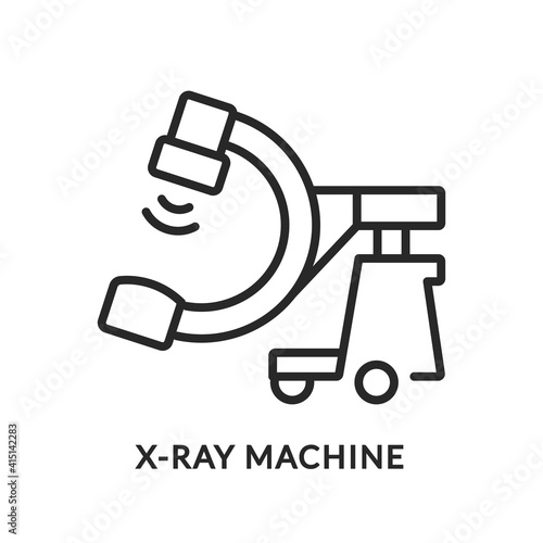 X-ray machine flat line icon. Vector illustration medical equipment for examination.