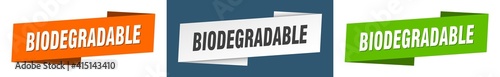 biodegradable banner. biodegradable ribbon label sign set