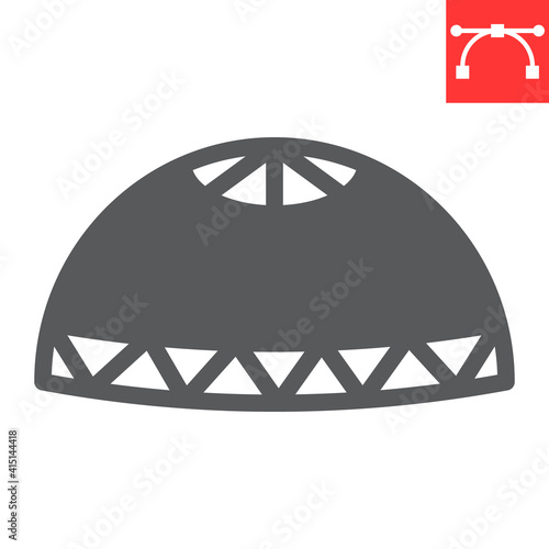 Muslim cap glyph icon, happy ramadan and religion, prayer cap vector icon, vector graphics, editable stroke solid sign, eps 10.