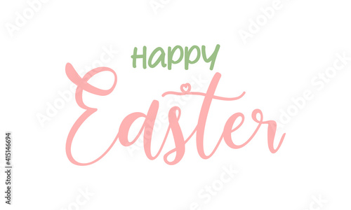 Happy easter lettering. Cute hand drawn vector illustration  card template