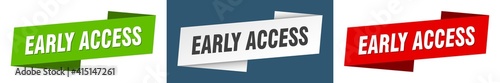 early access banner. early access ribbon label sign set