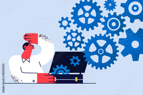 Creativity and experience of businessman concept