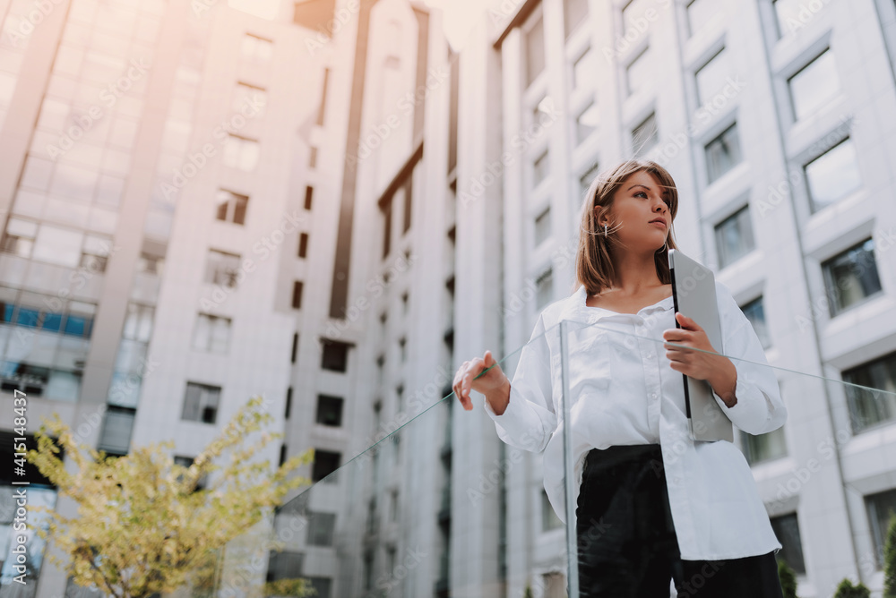 Young business woman in the city Young business woman in the city