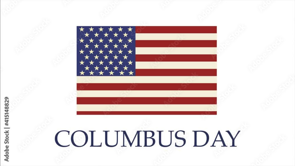 Happy Columbus Day animated. Video illustration on white background. Happy Columbus Day animated. Video illustration on white background.