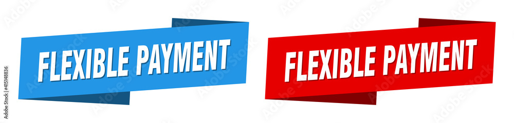 flexible payment banner. flexible payment ribbon label sign set flexible payment banner. flexible payment ribbon label sign set
