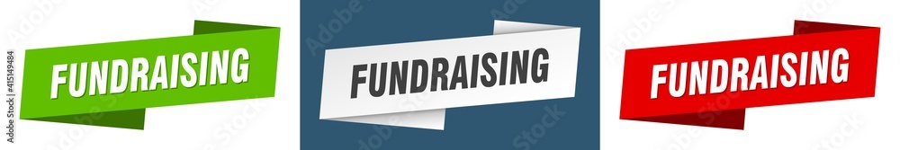 fundraising banner. fundraising ribbon label sign set fundraising banner. fundraising ribbon label sign set