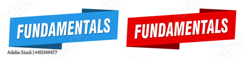 fundamentals banner. fundamentals ribbon label sign set