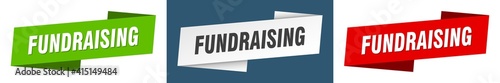 fundraising banner. fundraising ribbon label sign set photo