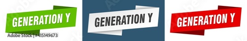 generation y banner. generation y ribbon label sign set