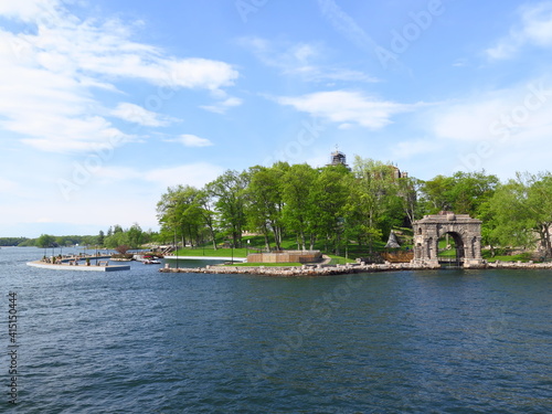 the view of the Boldt Castle on Heart Island in the Alexandria Bay on the Thousand Islands boat tour, New York, USA, May © Miriam