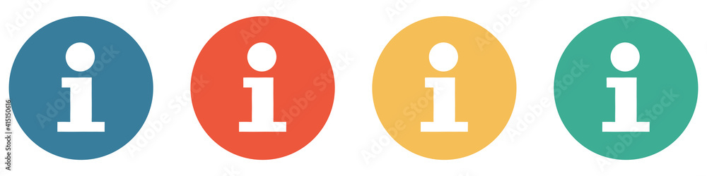 Bunter Banner mit 4 Buttons: Informations Symbol Bunter Banner mit 4 Buttons: Informations Symbol