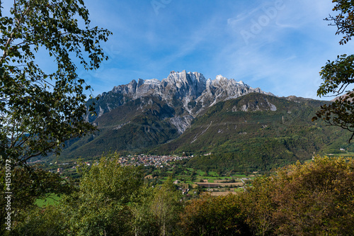 View over the mountains, Rock Engravings National Park of Naquane, Valcamonica photo