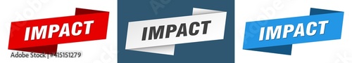 impact banner. impact ribbon label sign set photo