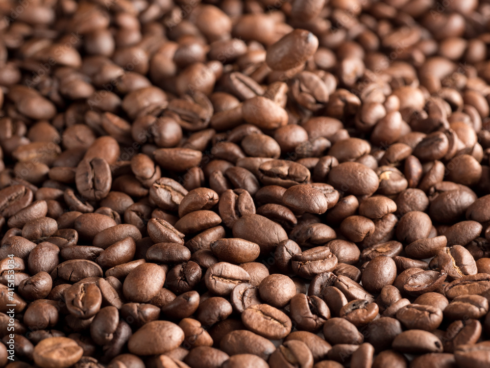 Roasted arabica coffee beans. Roasted arabica coffee beans.