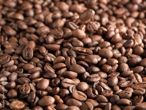 Roasted arabica coffee beans.