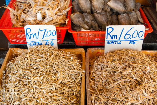 Dried fish, Food market, Kuching, Sarawakn Borneo photo