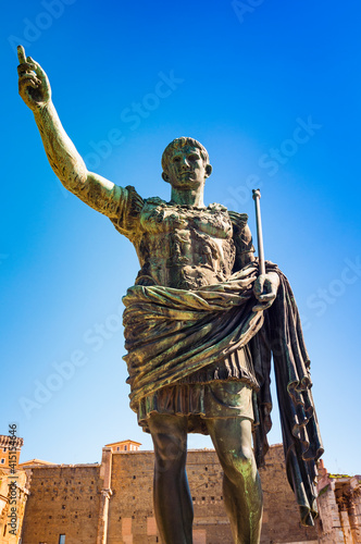 Statue of Emperor Trajan, Via dei Fori Imperiali, Rome photo