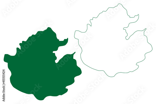 Upper Dibang Valley district  Arunachal Pradesh State  Republic of India  map vector illustration  scribble sketch Dibang Valley map